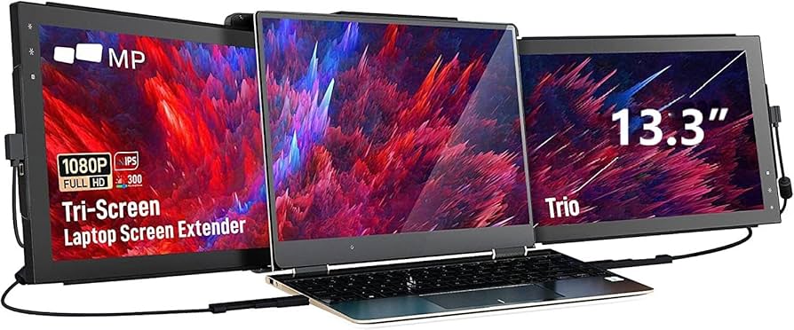 Amazon.com: Upgraded Triple-Screen Laptop Monitors 13.3