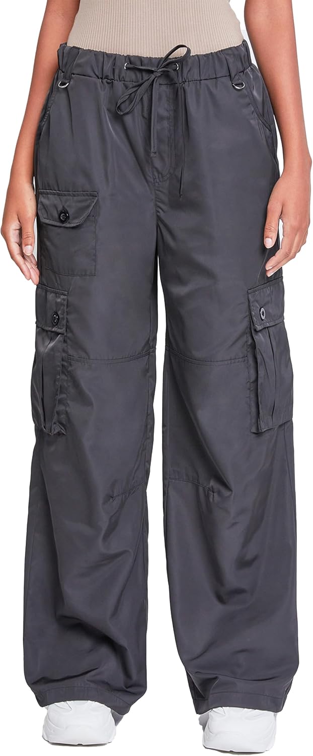 YMI Relaxed Fit Flex Lightweight Colored Nylon Cargo Pant, Garden, S