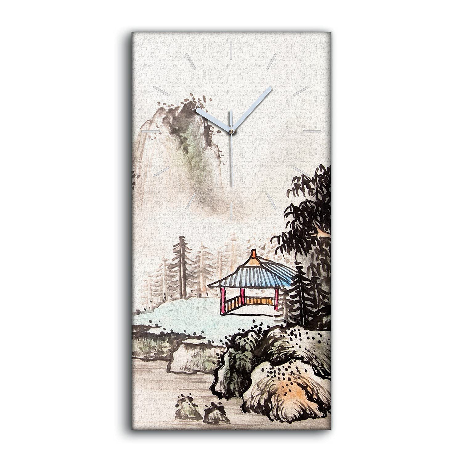 Horloge paysage chinois salon art mural moderne et zen Coloray