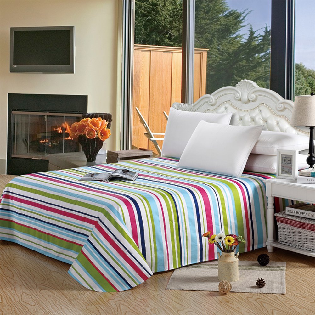 Feuilles de style unique linge de sergé de coton drap plat 160x230cm