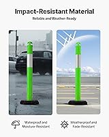 Vista 5 de VEVOR Paquete de 3 postes de delineador de tráfico, conos de seguridad de tráfico de 48 pulgadas con base rellenable y tiras reflectantes, postes