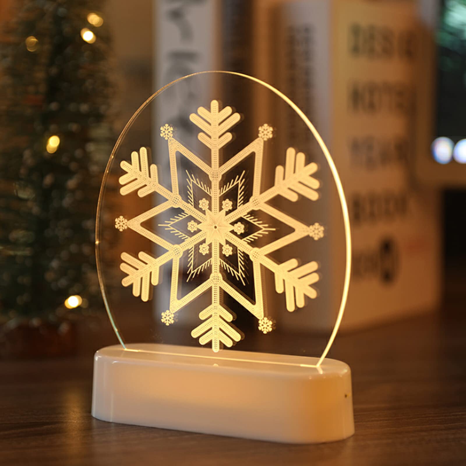 Boules 3D Père Noël LED acrylique sans fil pour éviter les câbles visibles