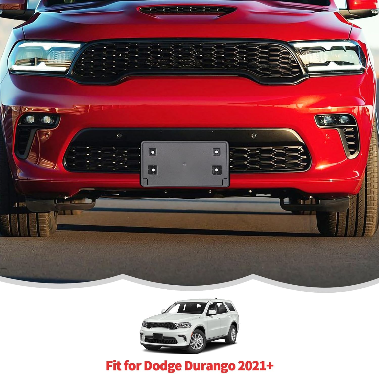 License Plate Holder Front License Plate Frame Mount Bracket Accessories for Dodge Durango 2021-2024