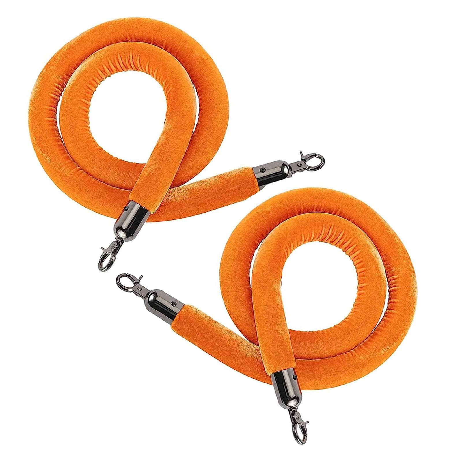 WOTZOV 2 Pcs Blue Velvet Stanchion Rope, 4.9Ft Crowd Control Barrier With S, Queue Management Safety Rope For Events, Parties, Red Carpet, And Vip Line Management,005 6ft/185cm
