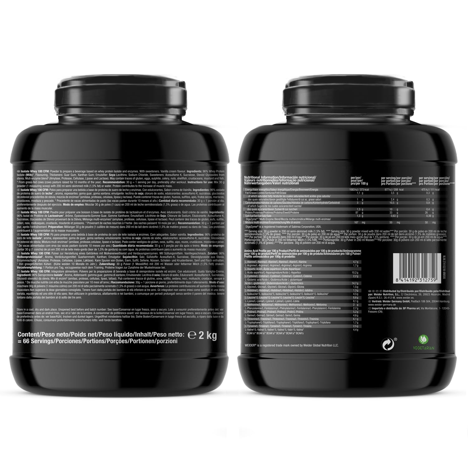 Weider Isolate Whey 100 CFM - 2 Kg Vanilla Cream