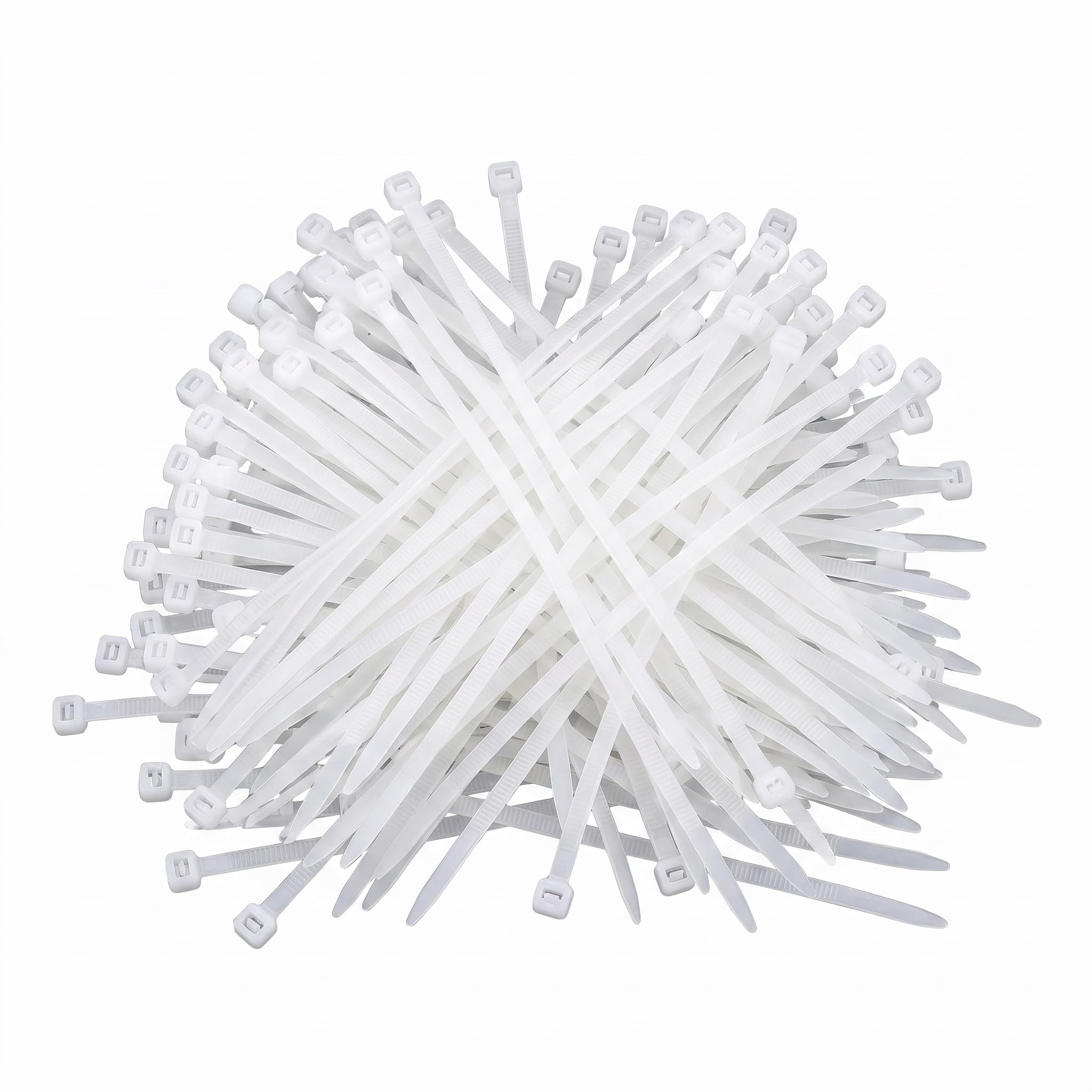 Zyssby White 100Pcs Cable Ties, 100 X 1.9Mm Cable-Ties, High Tensile Strength And Durable Small Cableties, Transparent And Nylon Tie Wraps, For Garden, Home, Office, Workshop, Indoor And Outdoor