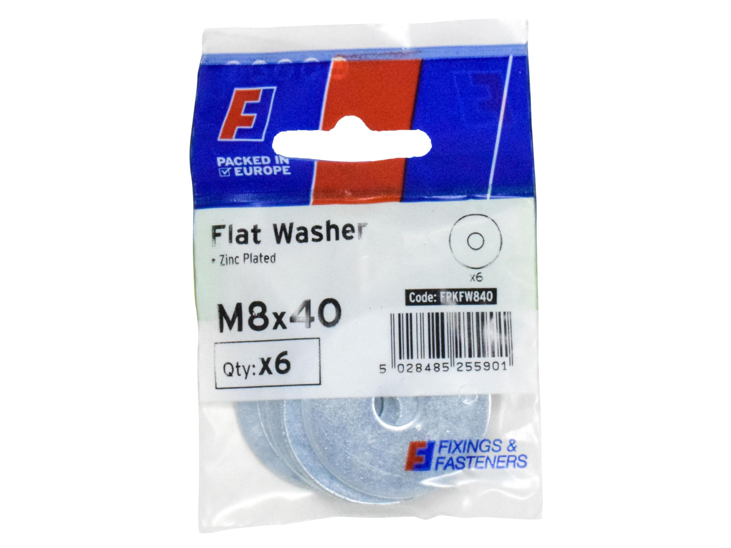 Forgefix Fpkfw840 Flat Washers Zp M8 X 40Mm Forgepack 6 Forfpkfw840 5028485255901