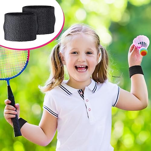 Miniatura 2 de Wettarn 6 muñequeras de 2 pulgadas para niños, muñequeras de tenis, gimnasia, bandas atléticas, muñequeras para niños, baloncesto, fútbol, fiesta de