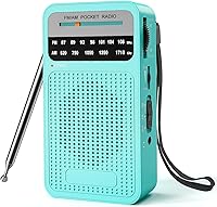 Vista 8 de Radio portátil AM FM con recepción de largo alcance, radio transistor Goodes con altavoz, conector para auriculares, funciona con pilas 2AA para uso
