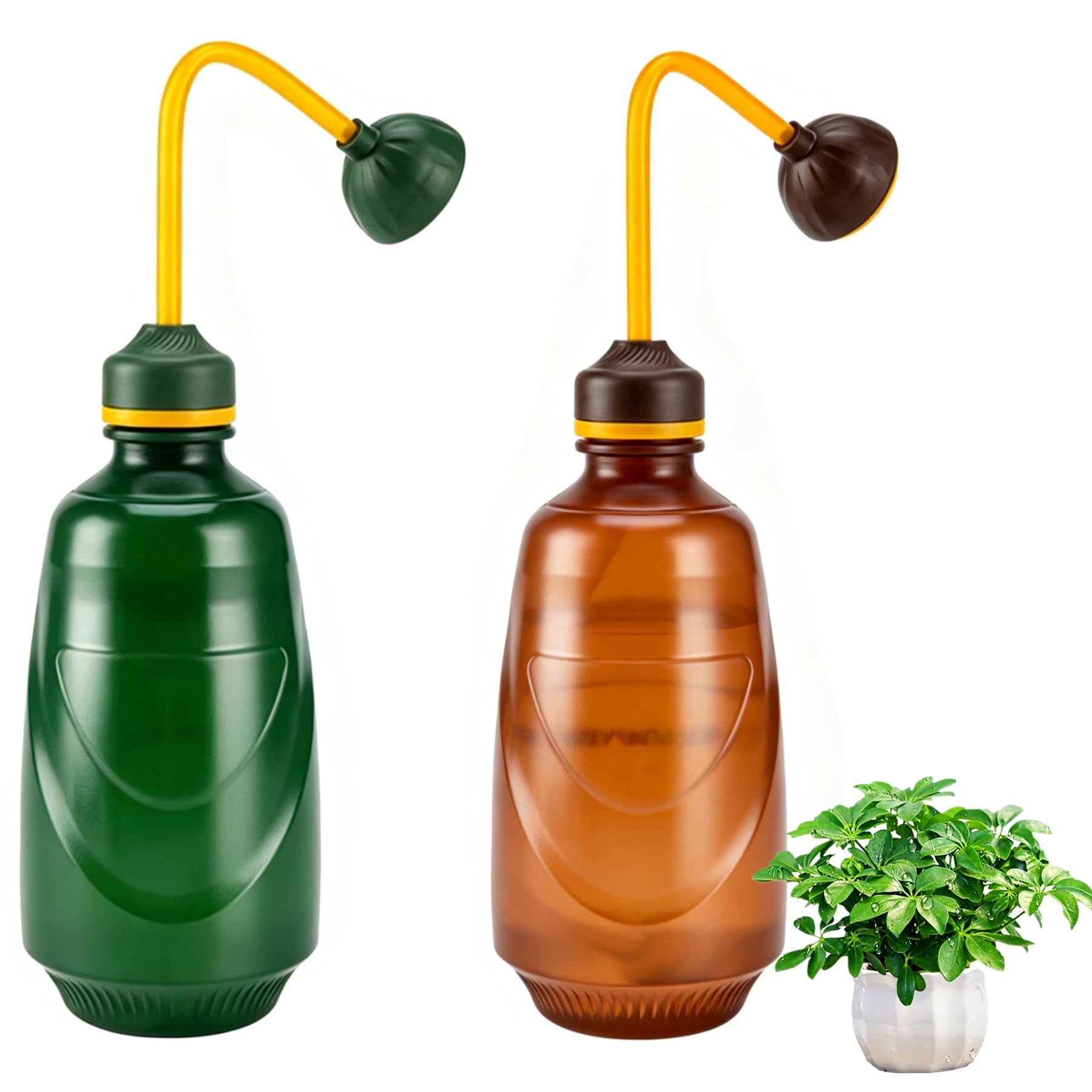 Plant Watering Bottle, 450ml Long Spout Squeeze Waterer with Gravity Ball