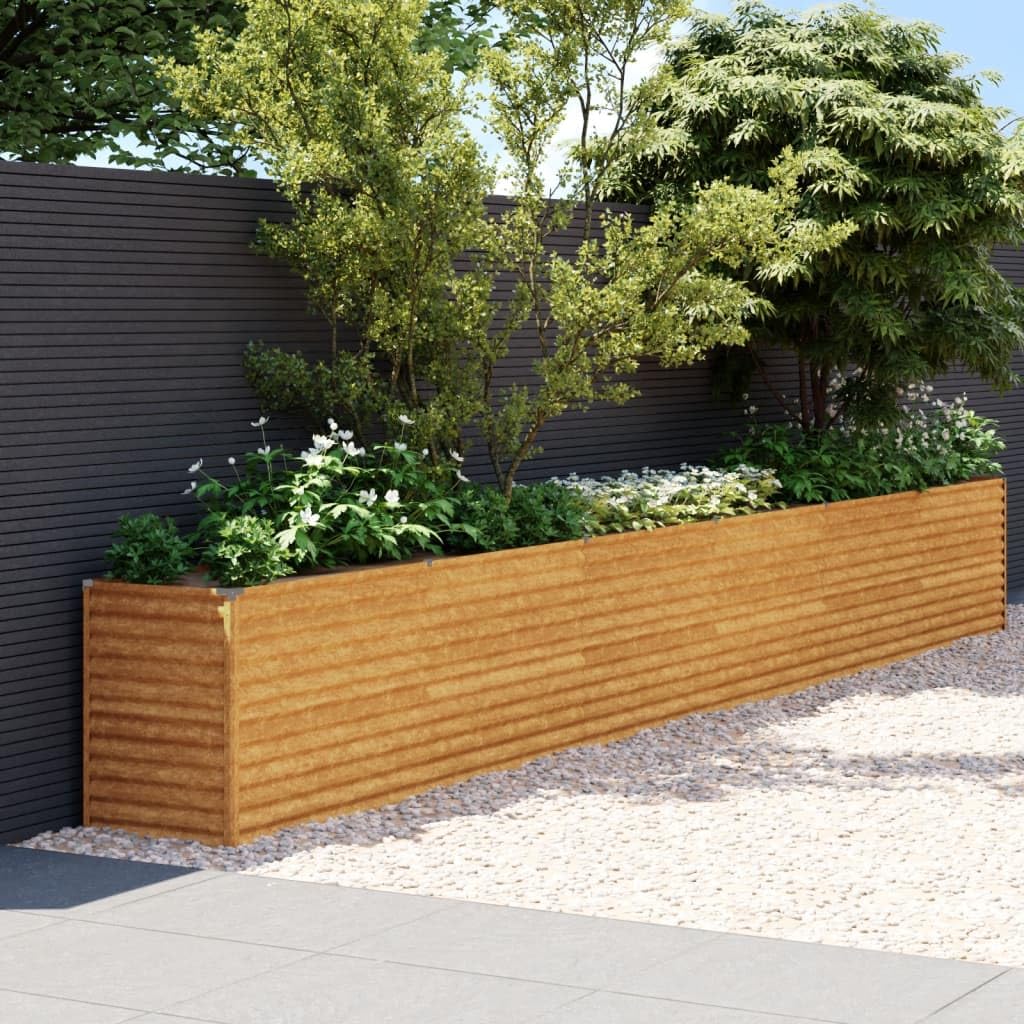 Homgoday Jardinera Acero corten 578x50x69 cm, Jardinera de Cultivo, Maceteros Grande para Exterior, Jardín Balcón o Terraza Huerto Urbano Maceteros y jardineras Casa y jardín