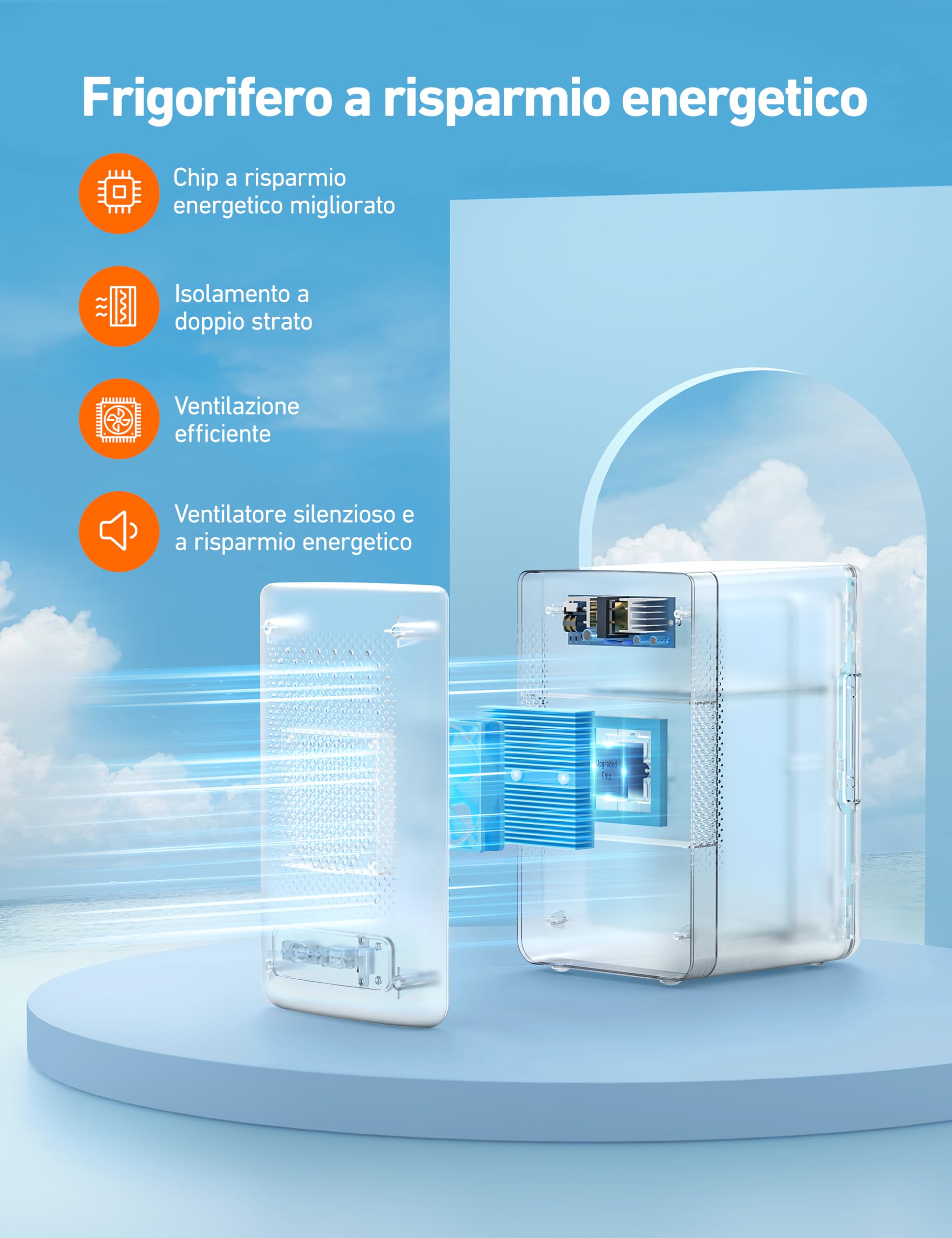 AstroAI Frigorifero Piccolo Portatile, Mini Frigo da Camera con Volume di 6 Litri, Frigo Piccolo, Mini Frigo da Ufficio per Auto, Camera da Letto, Bevande, Cosmetici ecc. (Nero)