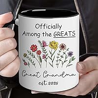 Vista 4 de BSQUIELE Regalos para la abuela – Taza para abuela – Promocionado a abuela 2026 – Regalo de anuncio de embarazo para bisabuela – Regalo del día