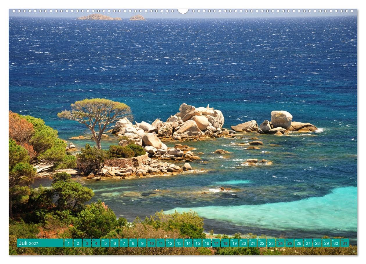 CALVENDO - Korsika – die Perle im Mittelmeer (hochwertiger Premium Wandkalender 2027 DIN A2 quer), Kunstdruck in Hochglanz: Eine Rundreise durch Korsika zwischen schroffen Felsen und traumhaften Strän