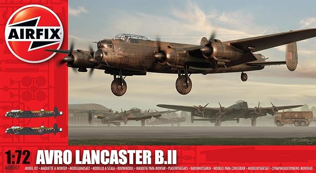 Airfix Avro Lancaster B.II - 1:72 Scale Model Kit,Black,Blue,Bronze,Green,Silver