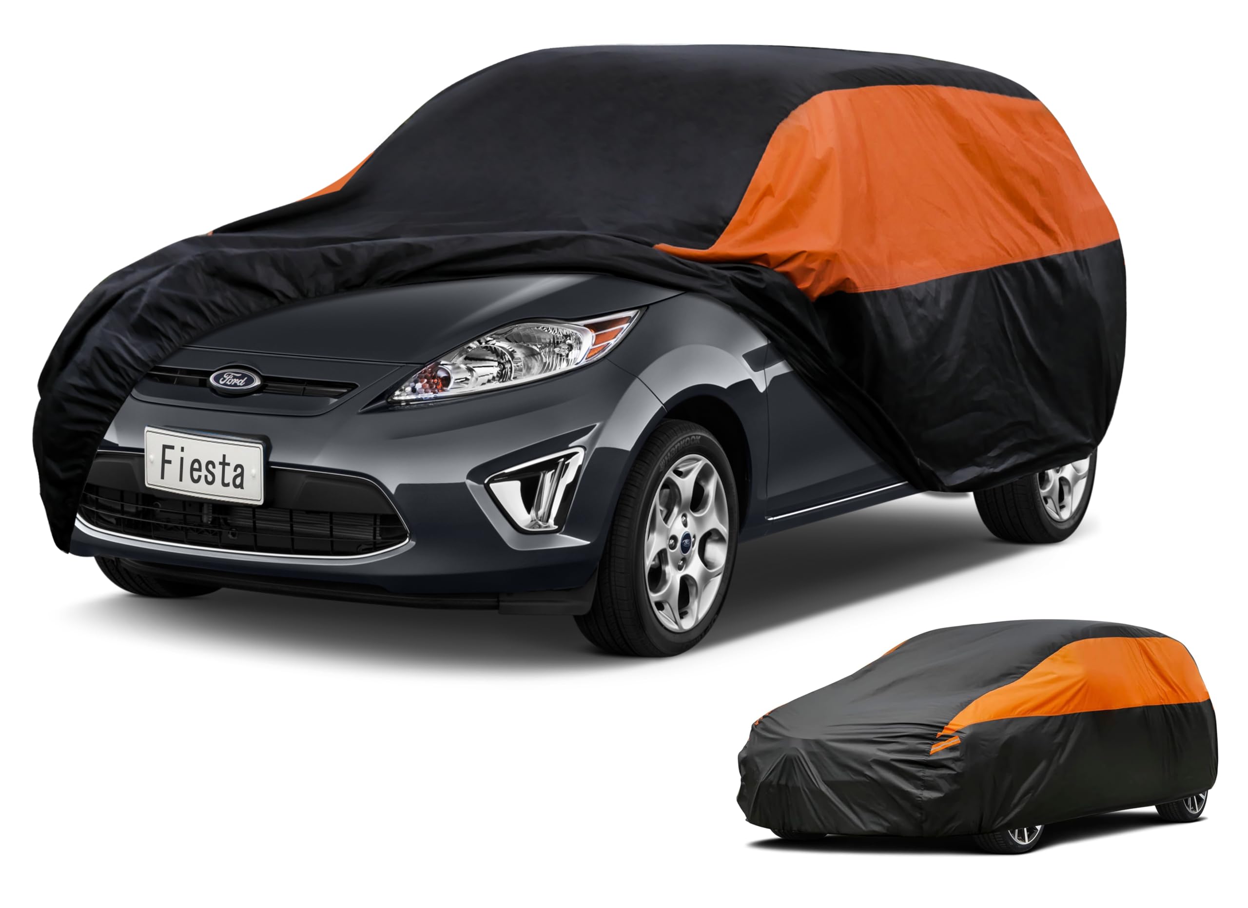 GUNHYI Ford Car Cover Custom Fit Ford Fiesta Waterproof All Weather for Automobiles, Lightweight Full Exterior Cover Outdoor Sun UV Rain Dust Snow Wind Protection.