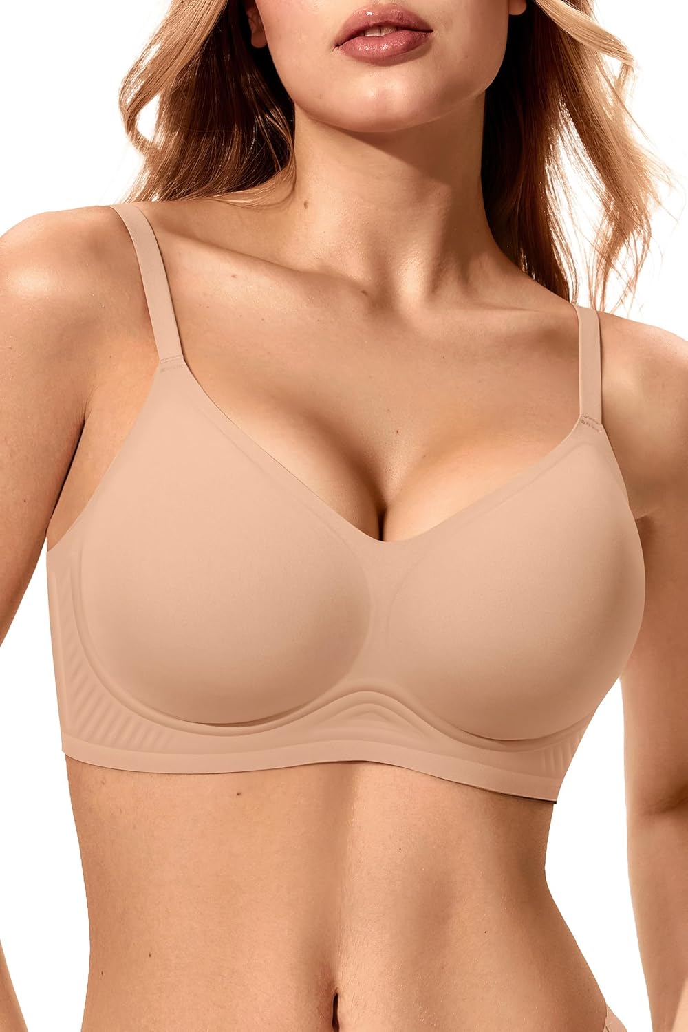 Jelly Bras for Women No Underwire Wireless Tshirt Bra Push Up Seamless Bralettes w Support