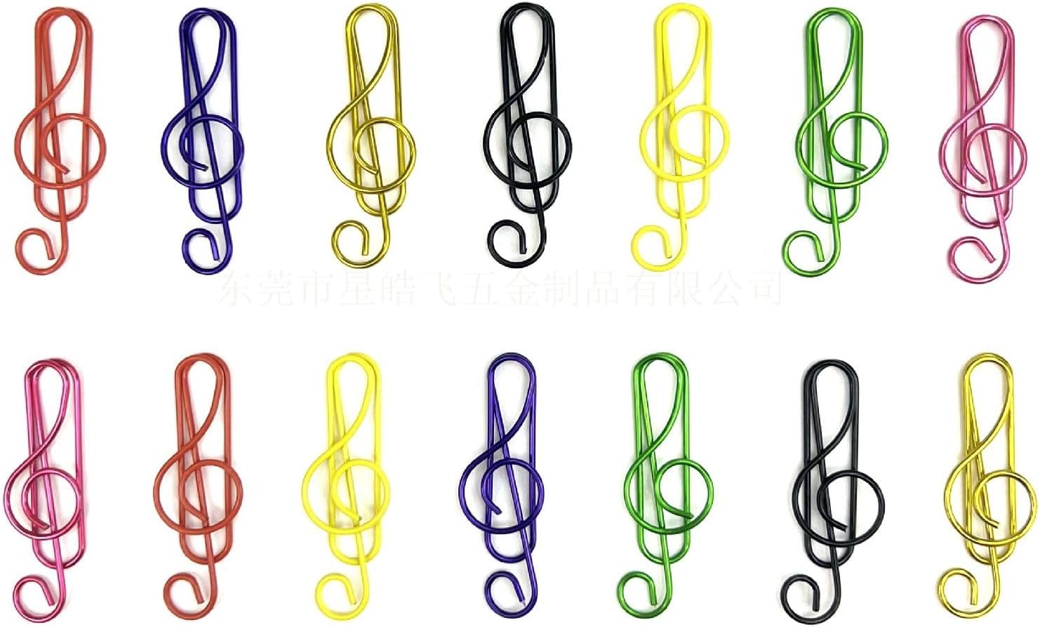 100 Pcs Music Paper Clips, Musical Note Shaped Clips for Office & School, Colorful Metal Treble Clef Paperclips, Bookmark & Document Organizer, Music Teacher Appreciation Gift (100pcs Mixed Colors)