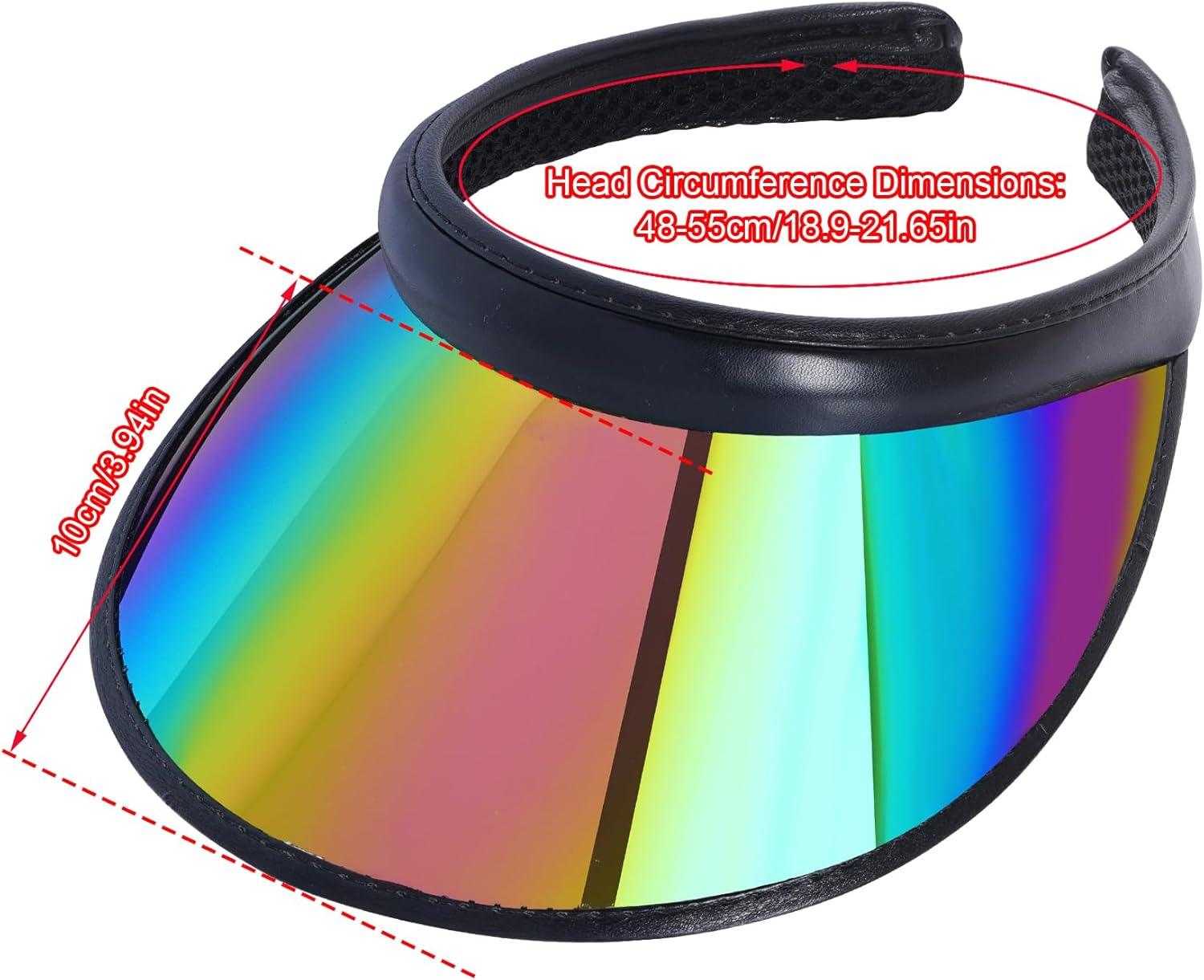 2 Pack Sun Visor Hats Women UV Sports Iridescent Multi Color Tennis Golf UPF Cap Headwear for Men Women Outdoor Summer Travel - Image 2