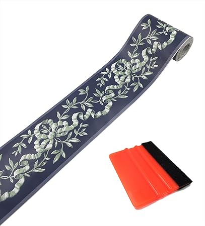 Amazon Tomtask トリムボーダー マスキングテープ 幅広 ボーダーシート リメイクシート 壁紙シール ネイビー 壁紙