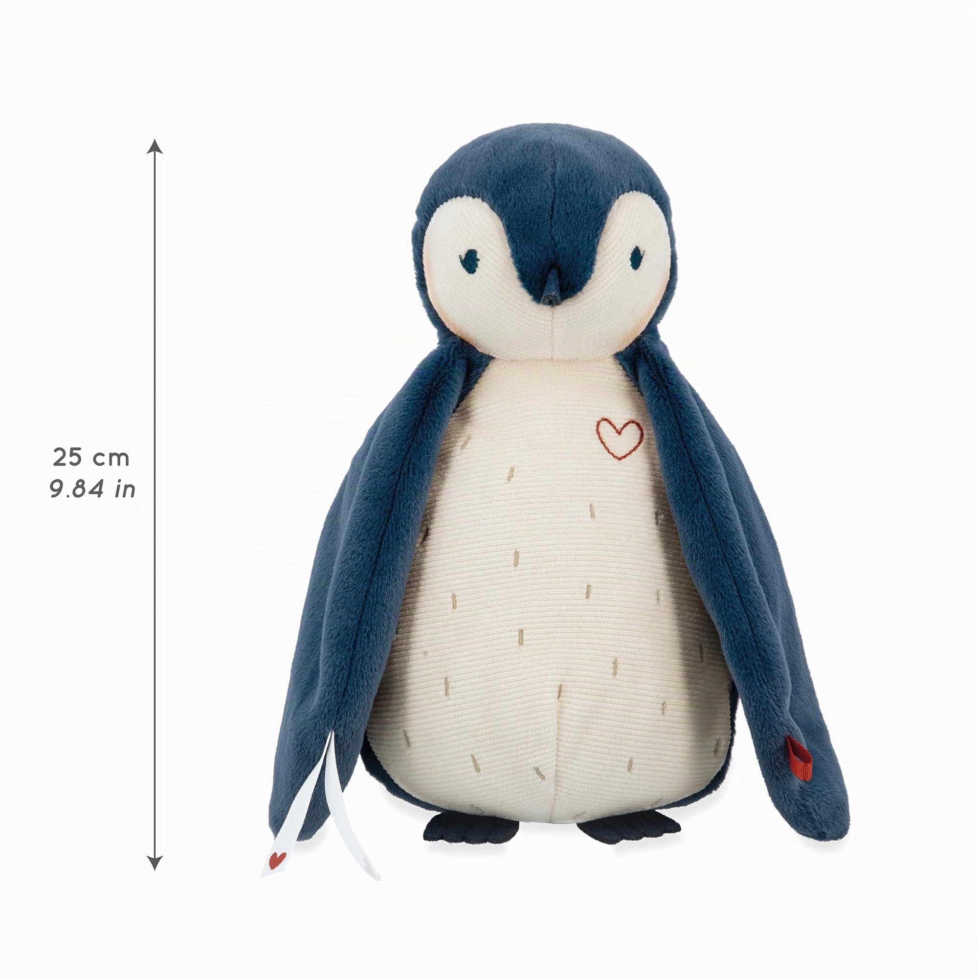 KALOO - Complices - Doudou Rumore Bianco per Neonato e Registratore Vocale - Pinguino Blu - 25 cm - Dalla Nascita, K212001