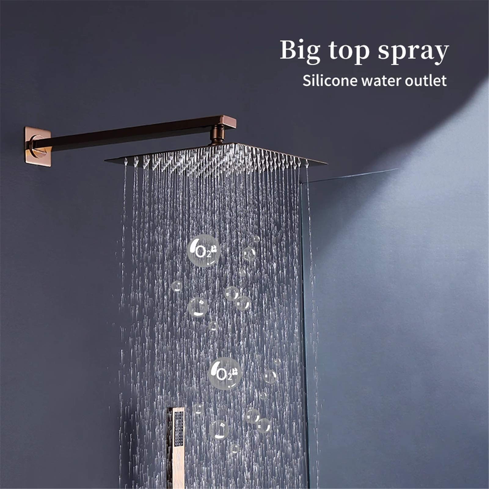 Miscelatore Vasca, Set Miscelatore termostatico Doccia con Bocca Vasca, Rubinetto Doccia a Cascata Completo valvola Pre-incassata, doccetta e soffione 8-12", Montaggio a Parete