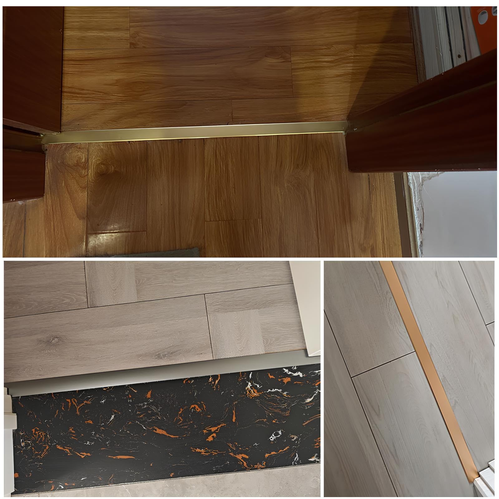 Profilo A T Per Transizione Pavimenti Profilo In Lega Di Alluminio | Per Pavimenti Laminati Striscia Divisoria per Transizioni Fluide e Senza Interruzioni(Black,2cmx110cm)