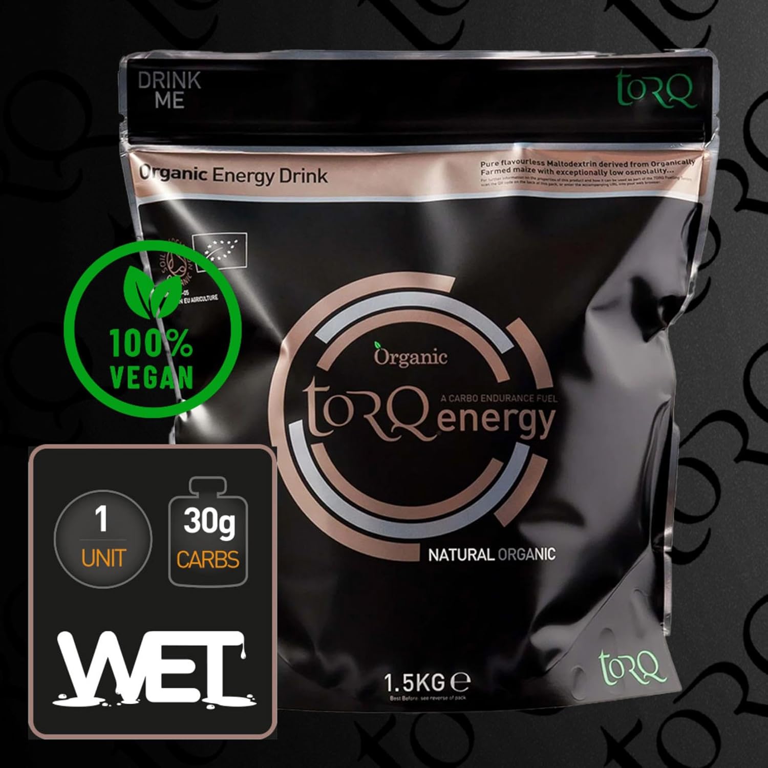 Flavoured Electrolyte Powder - Organic Isotonic Hydration Powder with Electrolytes Drink | Fast Delivery Energy Drink with High Carbohydrates and Sodium | 45 Single Servings | TORQ