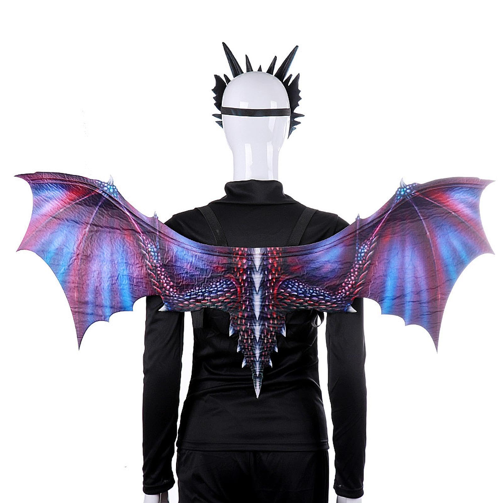 Costume da Drago in 2 Pezzi, Ideale per Travestimenti da Fiaba, Accessorio per Spettacoli Teatrali E Giochi di Ruolo, con vestibilità Comoda Grazie, Viola