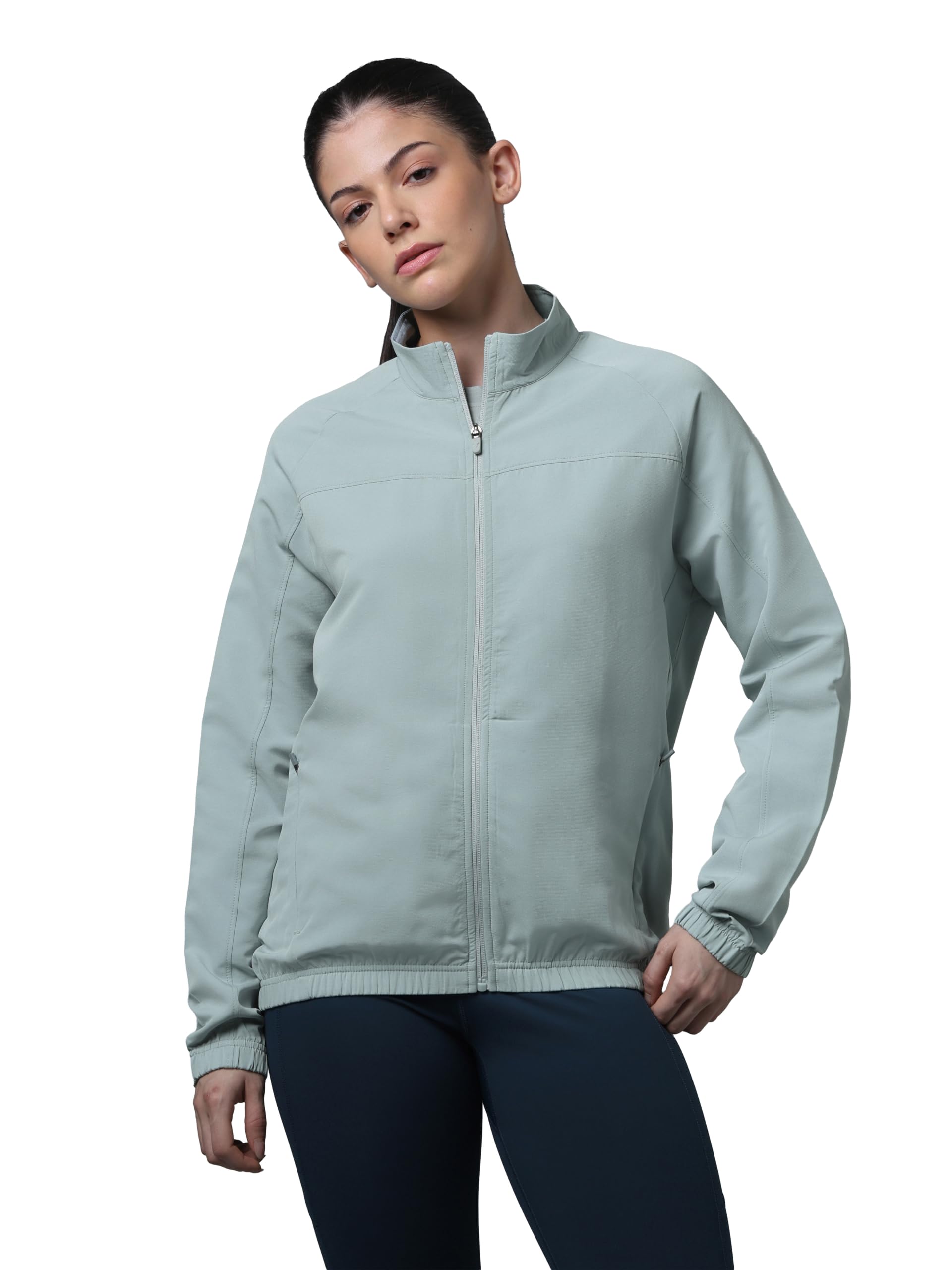 Women's Sports Jacket Lightweight Zip Up Workout Jacket Slim Fit Mock Neck UPF 50+ Sun Protection Odour Free Anti Microbial Long Sleeve Running Gym Travel-image-26