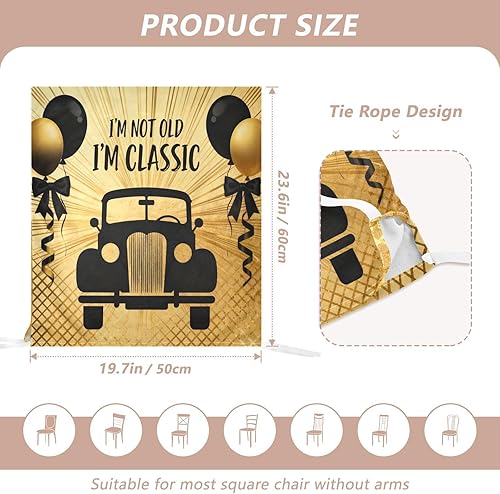 Miniatura 2 de Decor Retro 70s Car Gold Black Chair Seat Cover Washable for Home Decor Set of 2 Decorative Club Chair Slipcover protectores de sillas para comedor