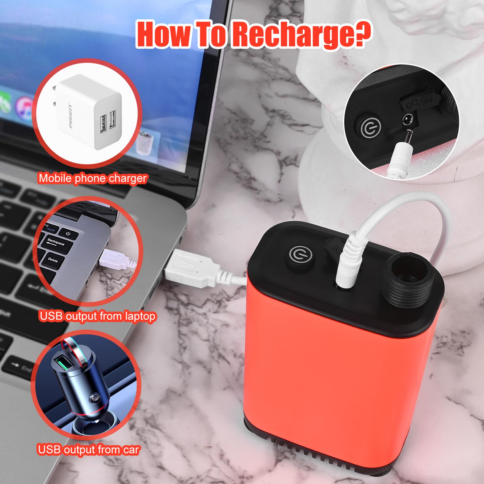 Doccia portatile campeggio, pompa doccia campeggio flusso d'acqua 3 livelli | Pompa per doccia esterna con angolo del tubo da 5,9 piedi, doccia riscaldata per campeggio, spruzzatore d'acqua per i viaggi