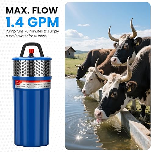 Miniatura 5 de Kit de bomba de pozo solar con sensor de nivel de agua para recarga automática, bomba sumergible+cuatro paneles solares con soporte fijo+caja