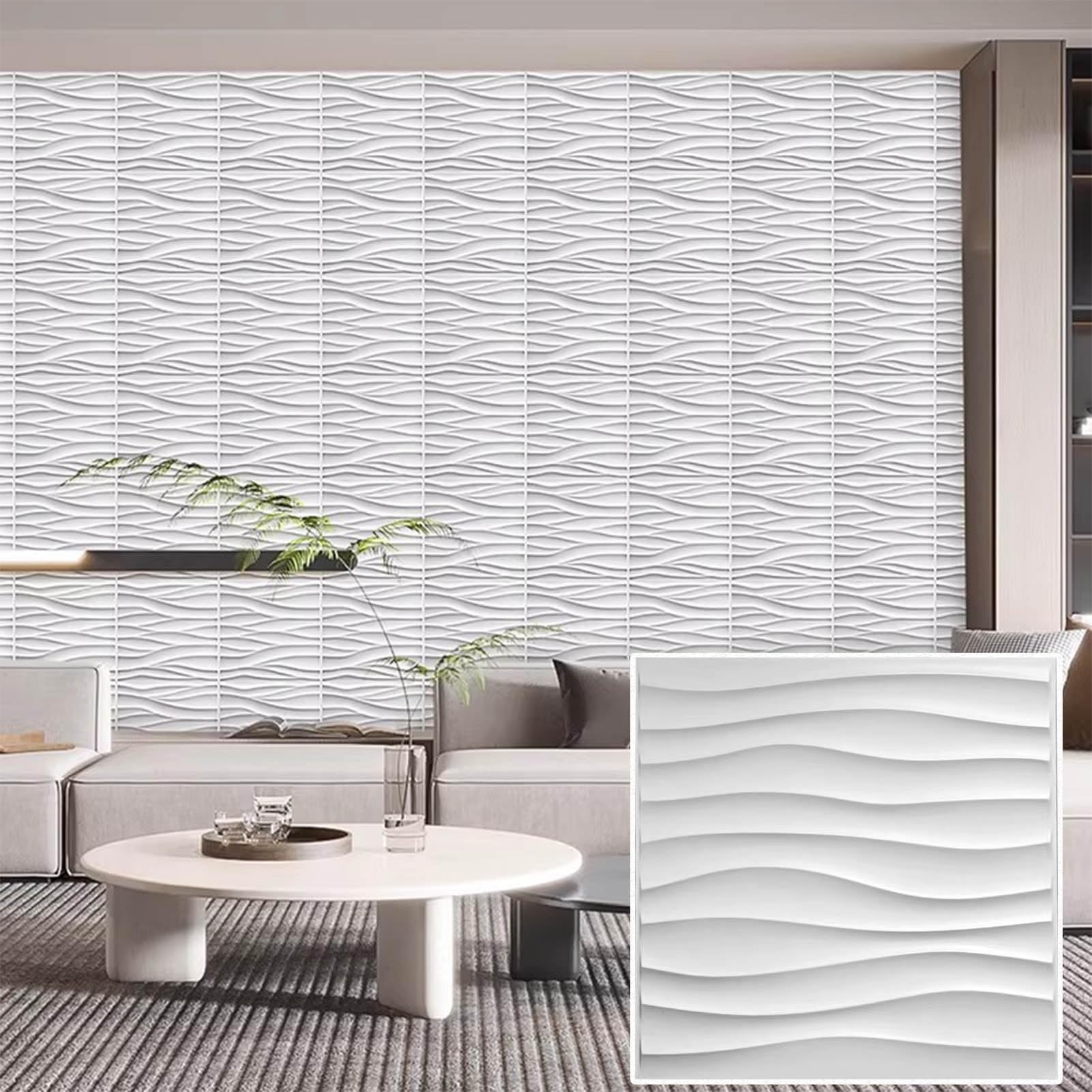 Pannelli di parete 3D del PVC, rivestimento decorativo ondulato di arte della parete, rivestimento interno della trama, verniciabile