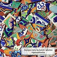 Mextiles Broken Mexican Talavera Tiles - Handmade 10lb Mix for Mosaics, Backsplashes & Outdoor Decor