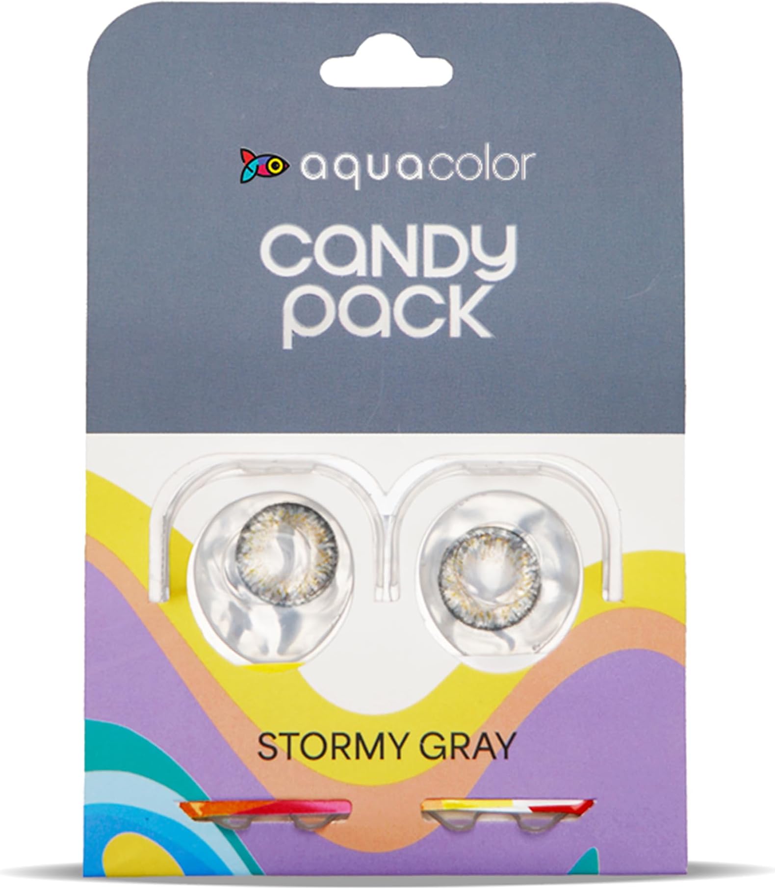 Aquacolor Stormy Gray Candy Pack Zero Power Colored Lenses (2 Lens/Box)
