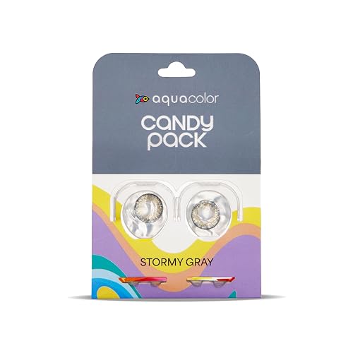Aquacolor Stormy Gray Daily Disposable Candy Pack - 2 Lens Pack, Power(-4)
