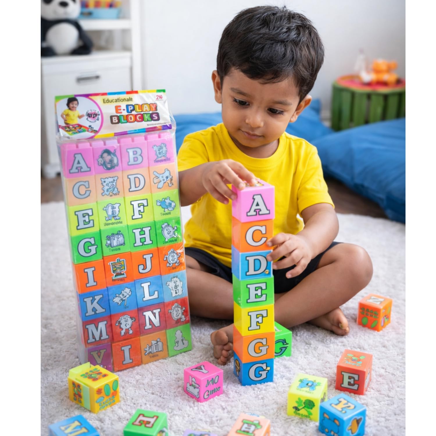 Stacking Building Blocks, STEM, Building Block Construction Set, Toys for Kids, Alphabet Blocks for Kids Learning, ABC Blocks Toy Set for Toddlers, Educational Toys for Children-image-47