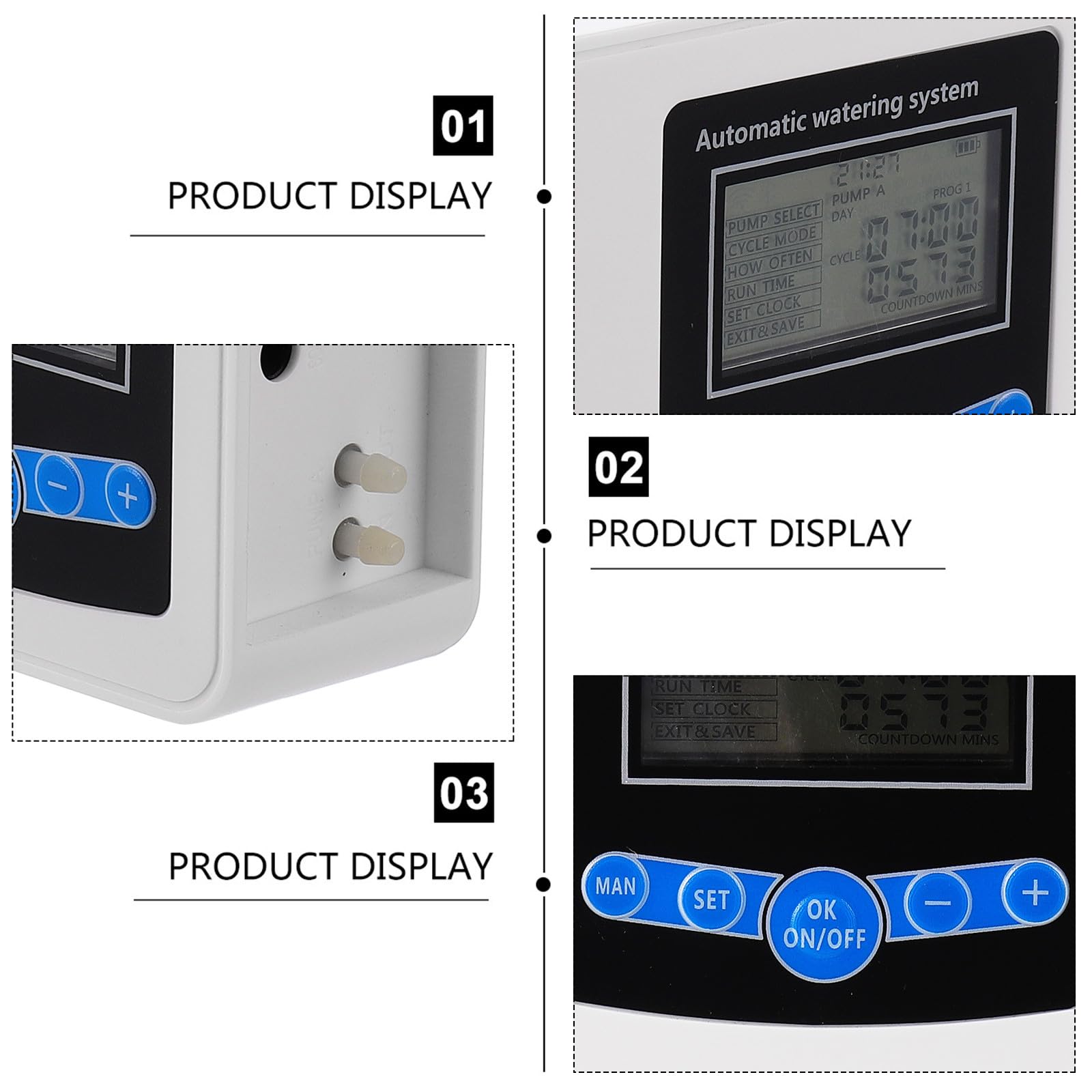 Timer Irrigazione Giardino Doppia Pompa Pi67 per Fiori, Display Digitale