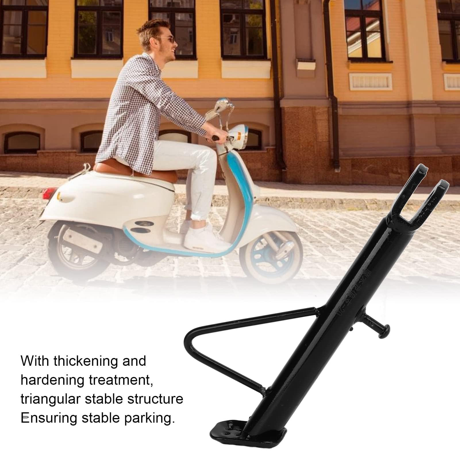 Alomejor Pata de Cabra para Motocicleta Soporte para Pie de Estacionamiento Soporte Lateral para Patinete Soporte Lateral Trasero para Scooter