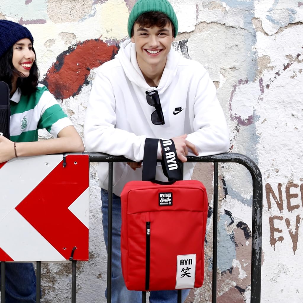 Smile - Mochila Akira Para Portátil Hasta 15 Y 16 Pulgadas Impermeable Y Antirrobo Roja