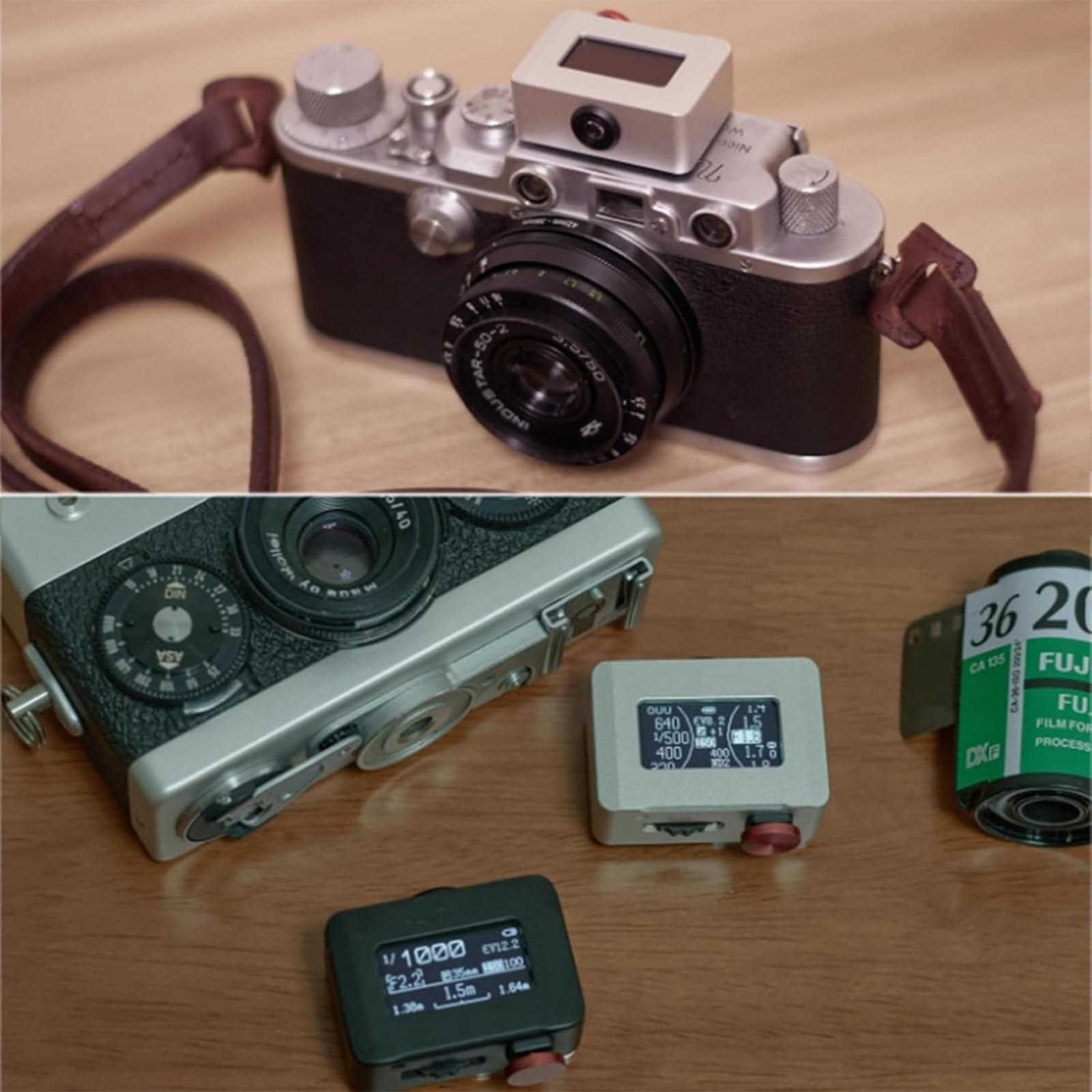 TsoLay Belichtungsmesser Für Filmkameras Mit OLED-Display, 30°-Durchschnittsmessung, Blitzschuhmontage, ISO-, Blenden- Und Verschlusszeiteinstellung Für Vintage-Kameras