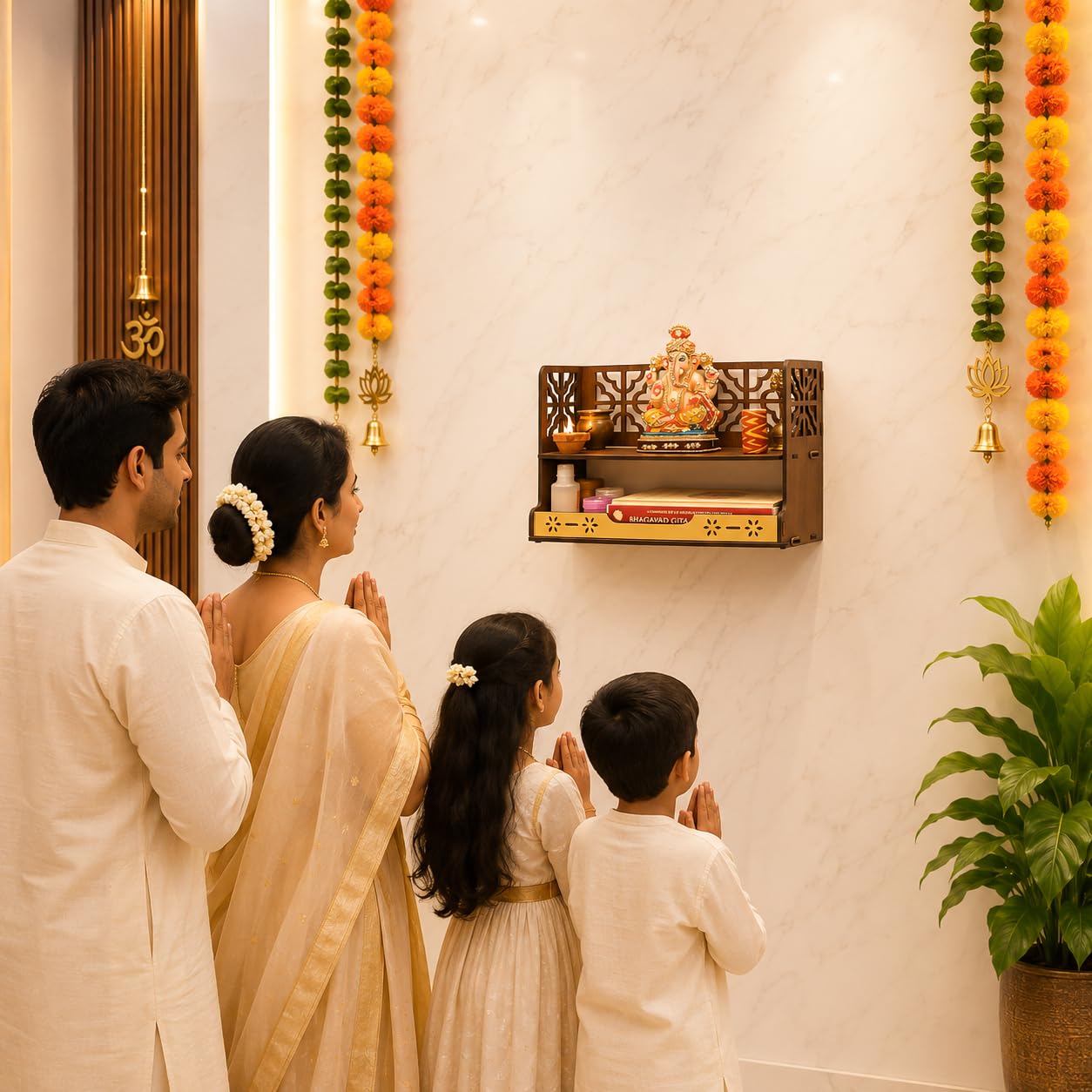 Compact Wooden Pooja Mandir - Home & Office Temple -2 Compact Wooden Pooja Mandir - Home & Office Temple -2