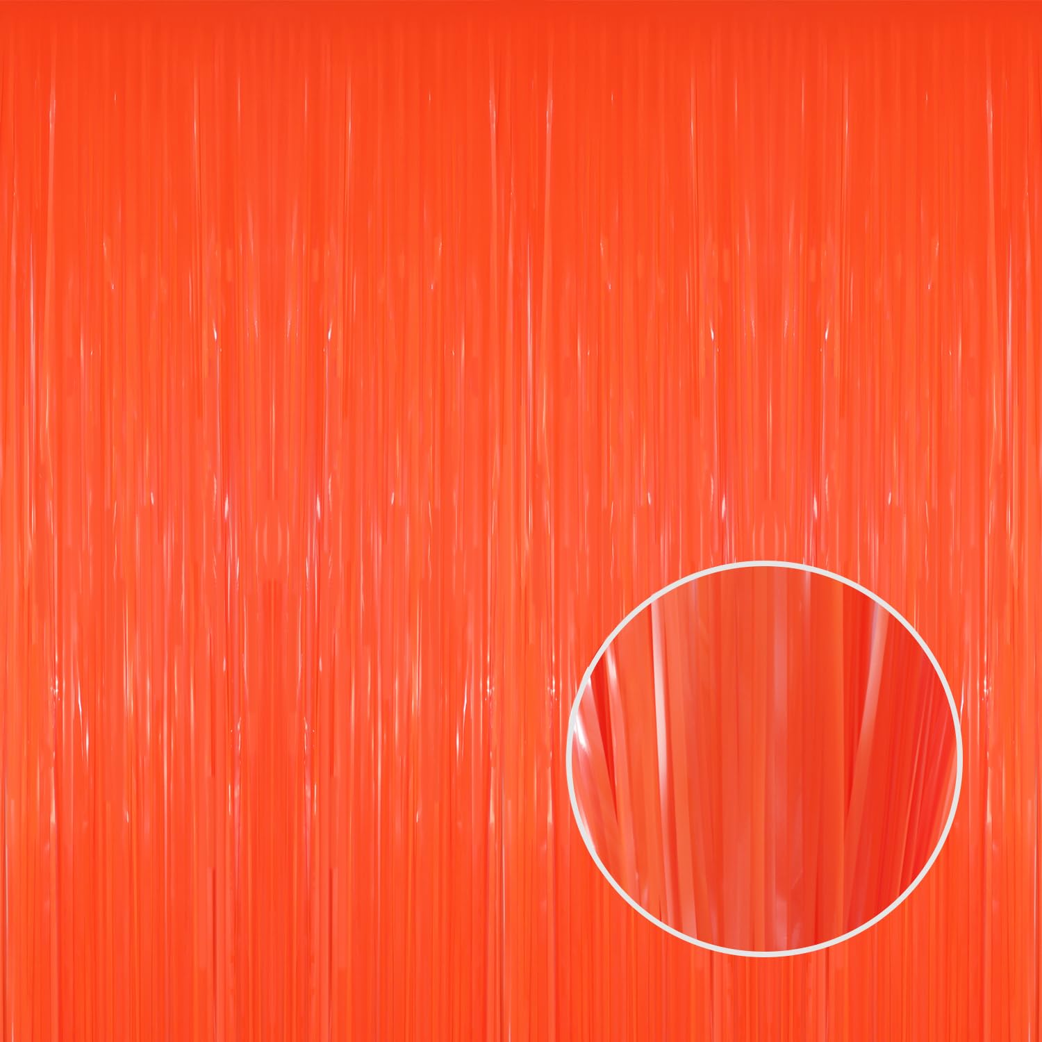 GOER 3.2 ft x 8.2 ft Metallic Tinsel Foil Fringe Curtains Party Photo Backdrop Party Streamers for Birthday,Graduation,New Year Eve Decorations Wedding Decor(4 Packs,Candy Tangerine)