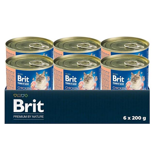 Brit Premium Pâté - Comida húmeda para Gatos, Pollo y arroz, 6 x 200 g