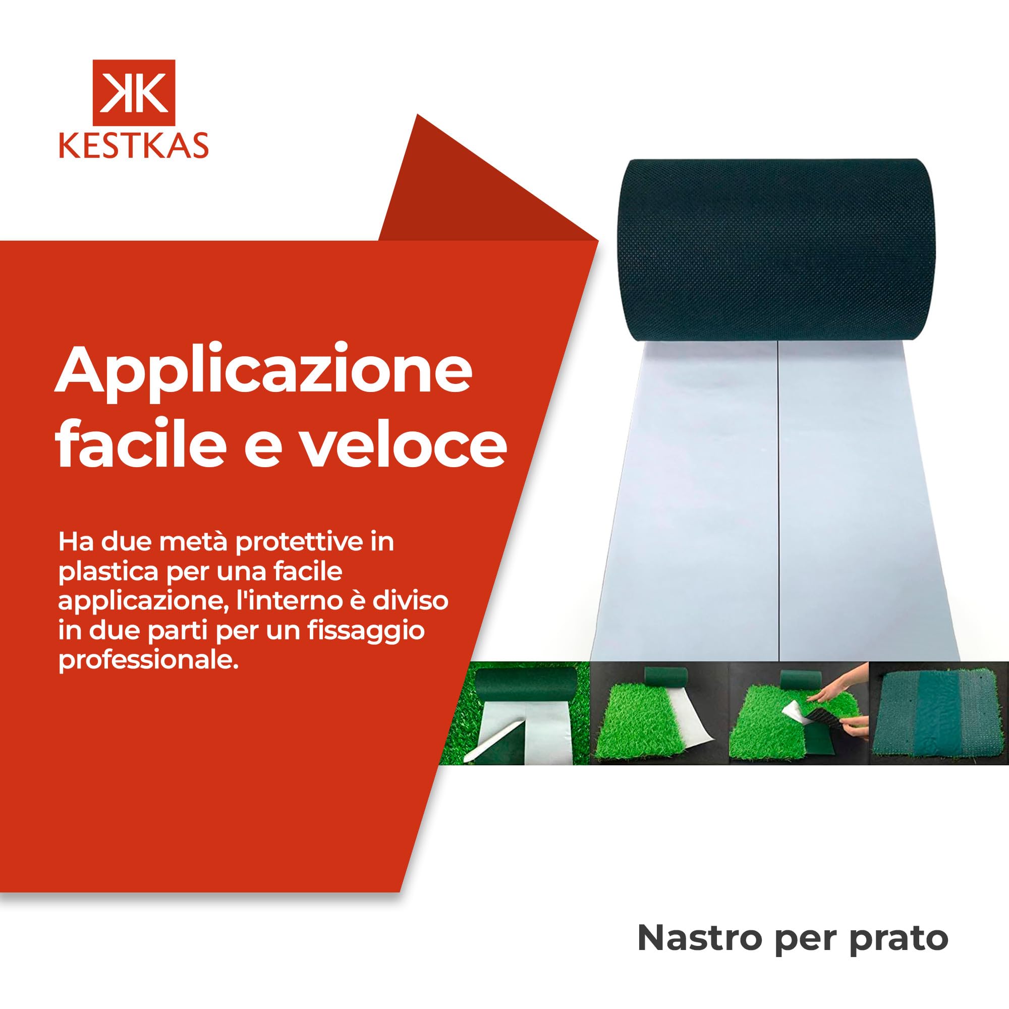 Adesivo per Prato Sintetico 15cm x 10m (Pack 2) Nastro Prato Sintetico - Nastro Adesivo per Erba Artificiale - Erba Sintetica per Esterno - Tappeto da Giardino