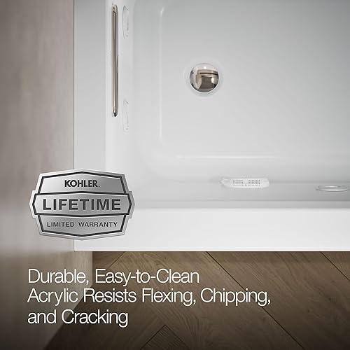Miniatura 10 de KOHLER K-1947-HLA-0 Archer 60" x 30" Alcove Whirlpool con delantal integral, brida de azulejos, calentador y drenaje izquierdo, blanco