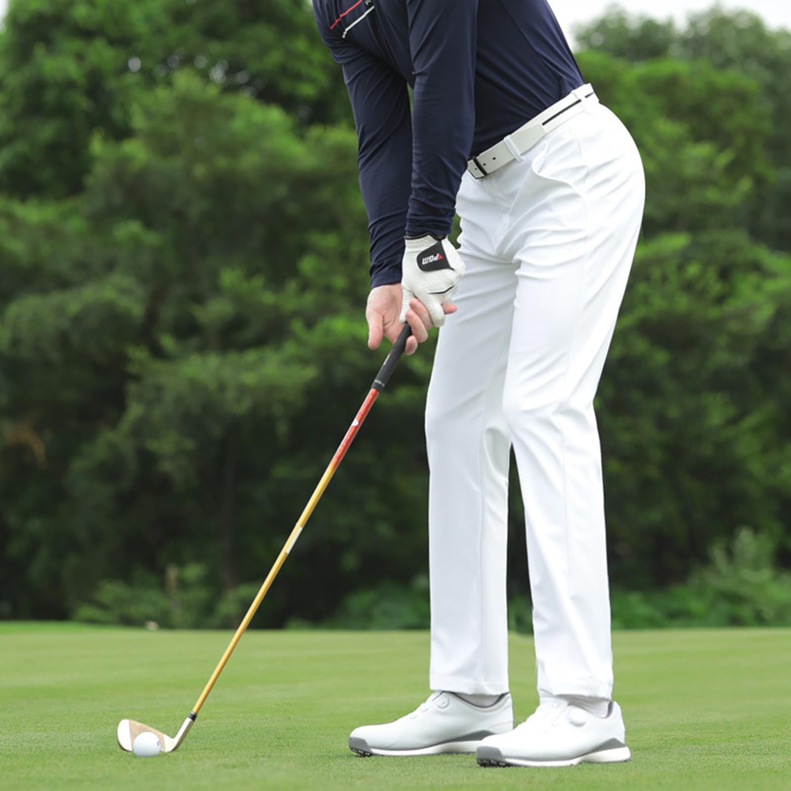 FGRID Męskie spodnie golfowe Slim-Fit Stretch, letnie lekkie spodnie dresowe, spodnie podróżne, szybkoschnące spodnie robocze do gry w golfa,White,XXL