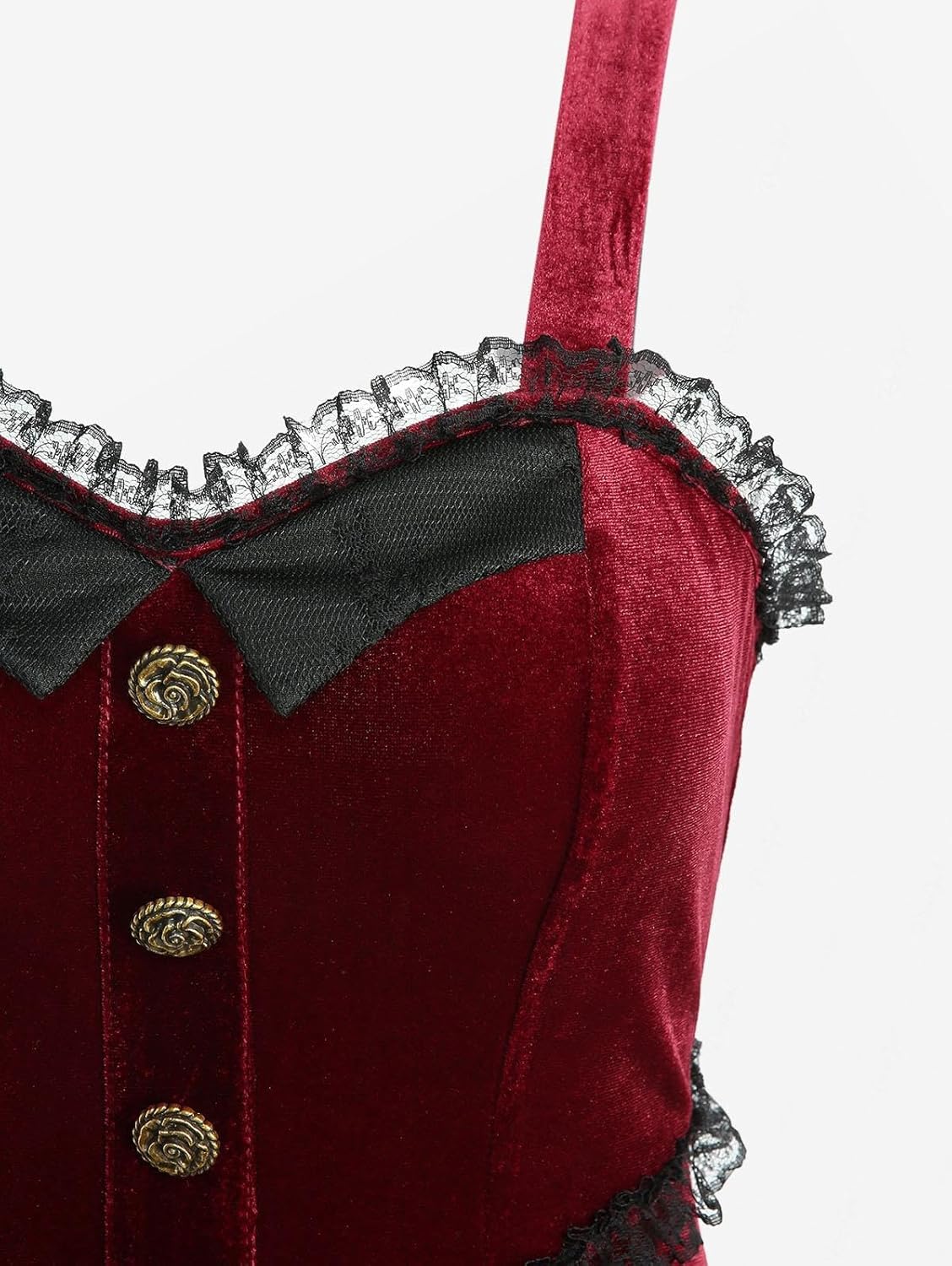 Women Vintage Floral Print Goth Dress Sleeveless Backless Layered Mesh Ruffle Midi Gothic Halloween Dresses - Image 4