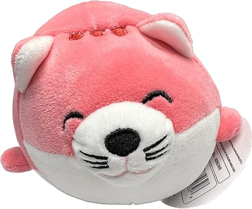 Miniatura 3 de Linzy Juego de 4 peluches de 7 pulgadas Smoochy Pals de peluche ultrasuave león elefante puro gato rosa